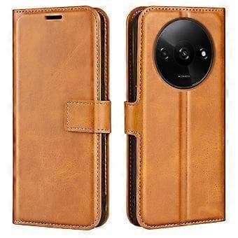 För Xiaomi Redmi A3/Poco C61 4G PU Läderfodral Magnetisk Stängning Plånboksfodral Stil E Style C