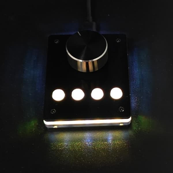 Multimedialt programmerbart tangentbord USB-ratt Anpassat tangentbord Mini makrotangentbord Volymkontroll (liten vit knapp)