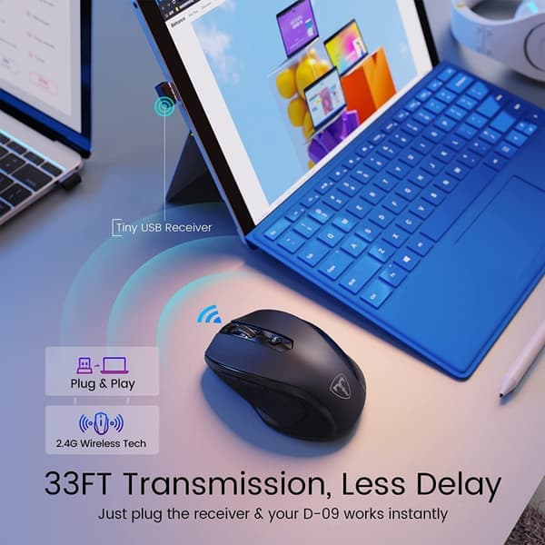 HOTWEEMS D-09 Trådløs mus til bærbar computer - Ergonomisk Plus Com