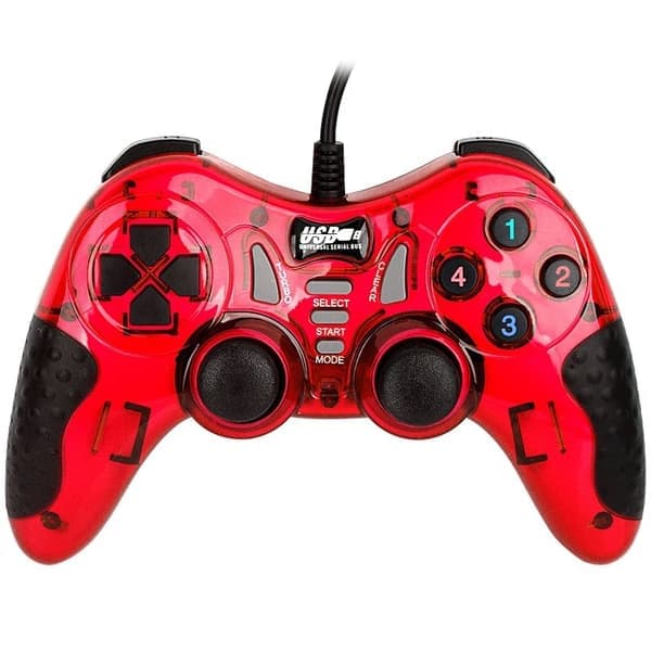 Ny spillfjernkontroll Joystick Gamepad PC kablet kontroller, Andro Rød Red