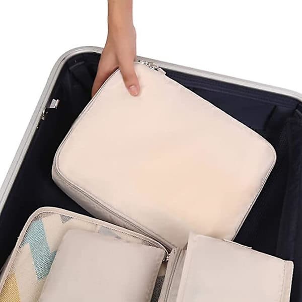 9-pack packkuber bagagepackningsorganisatörer för resetillbehör rosa