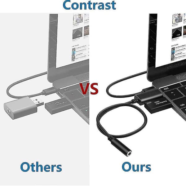 USB-lydadapter til 3,5 mm lydstikstik Eksternt lydkort lydstik hovedtelefoner pc