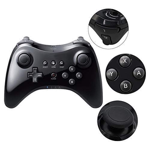 Pro Controller til Wii U, PowerLead Trådløs Spilcontroller Sort Black