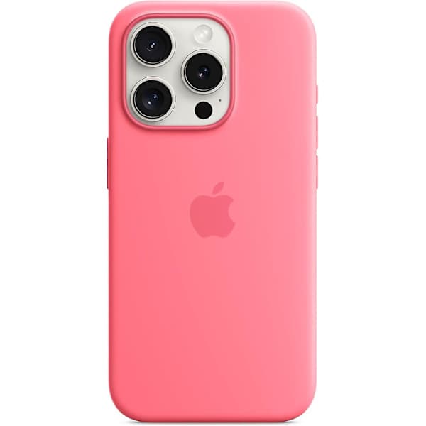Til Apple iPhone 15 Pro silikonecover med MagSafe (lyserød)
