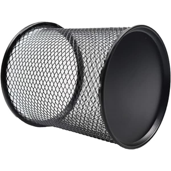（Sort) 6-pak metalnet penholder til skrivebord
