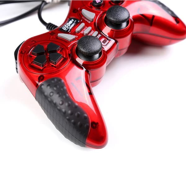 Ny spillfjernkontroll Joystick Gamepad PC kablet kontroller, Andro Rød Red