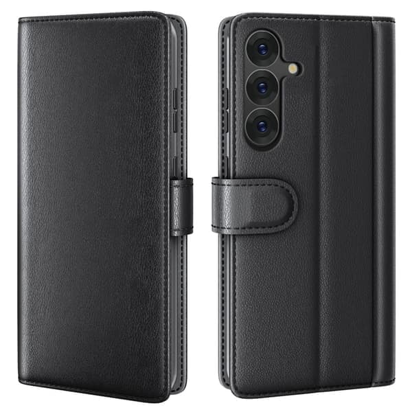 Ægte læderetui Samsung Galaxy S25 Sort