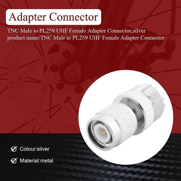 TNC han til PL259 UHF hun adapterstik, sølv