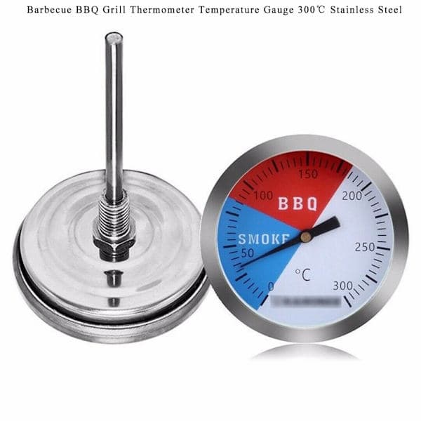300℃ 2'' stålgrill grill ryger grilltermometer temperatur