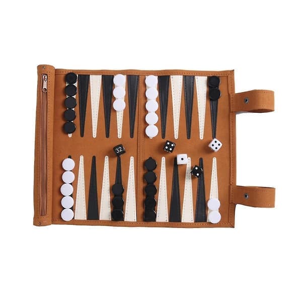 Backgammonbræt - Bærbart Backgammon-sæt til voksne, rejsespil, voksendesign, børn