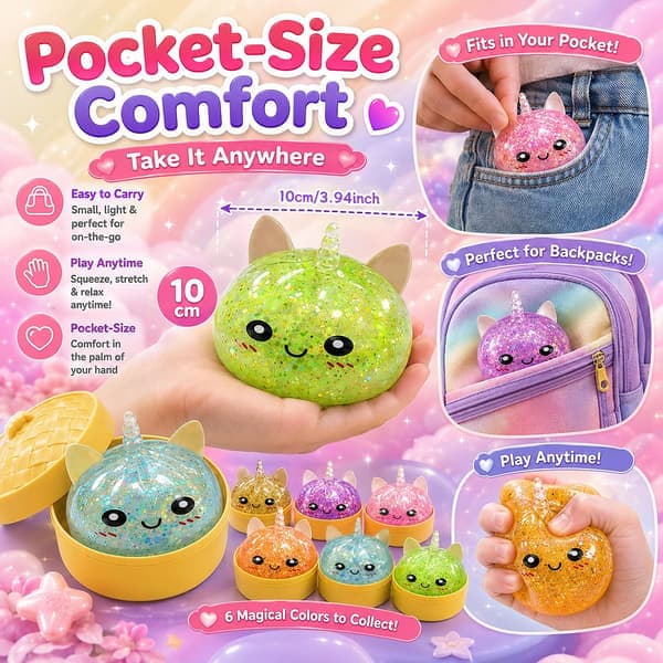 Dumpling Squishies Fidget Legetøj, Blå Squishy Dumpling Klemmelegetøj Blå Blue