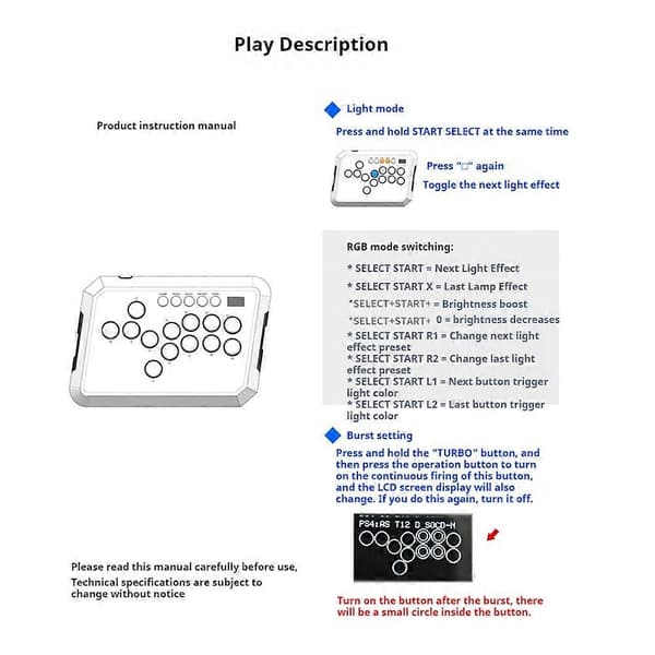 A50 Controller til //PC/Steam Fightstick Tastatur