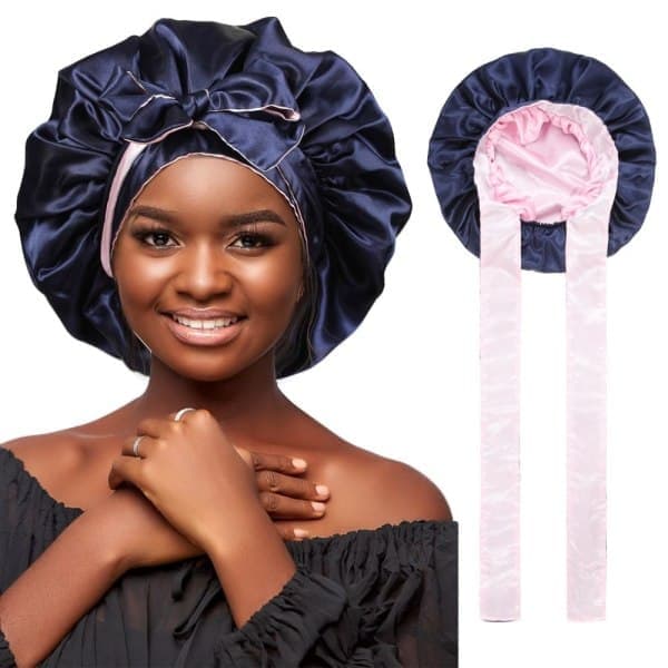 Satinmössa Silkeslen Satin Bonnet mörkblå dark blue
