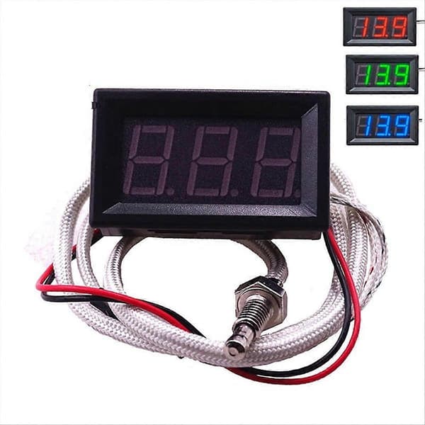 Høytemperatur K-Type Termoelement Termometer DC12V -30-800℃ Grønn