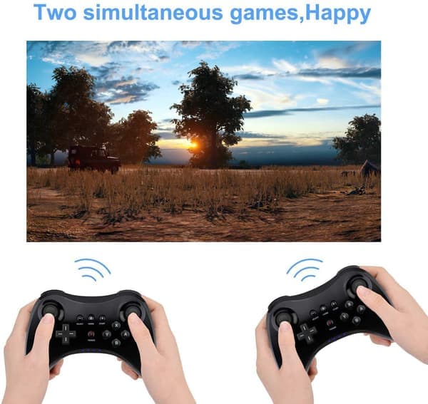 Pro Controller til Wii U, PowerLead Trådløs Spilcontroller Sort Black