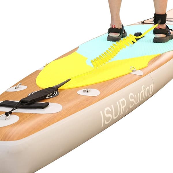 Surf SUP brädkoppel, 7 mm TPU spiralkoppel för stand up paddle board och surfbräda, vadderad ankelrem benrem