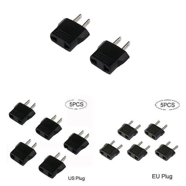 5 stk. 110V til 220V konverteringsadaptere Reiseadapter EU-plugg