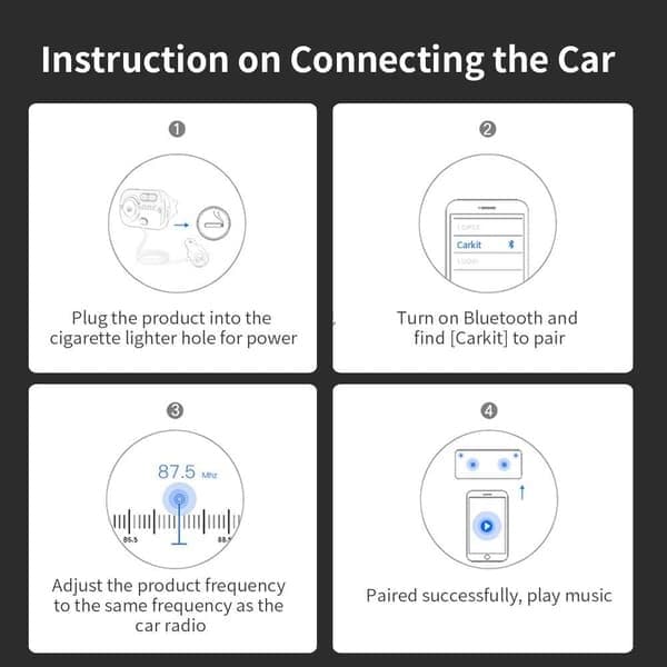 Langaton FM-lähetin autoon Bluetooth 5.0 QC3