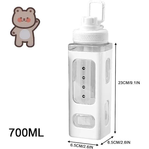 700 ml vesipullo pillillä - valkoinen, söpö pullo