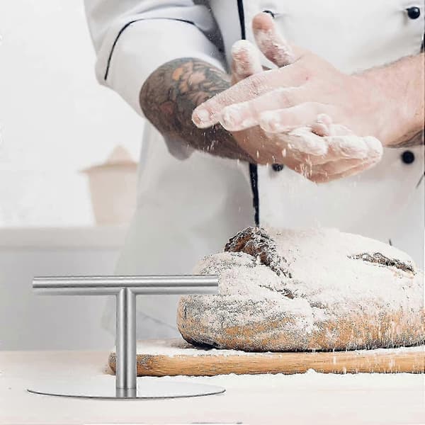 Rund Burger Smasher Press Rustfrit Stål Hamburgerpresse til Stegebord