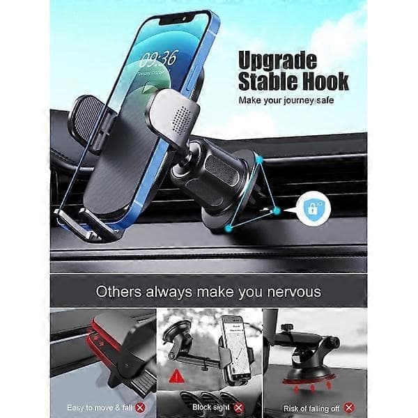 Telefonholder til bil. Håndfri mobilholder til bil