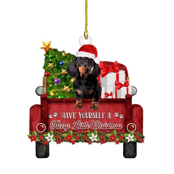 8 stk julepynt - Dachshund hengende ornamenter