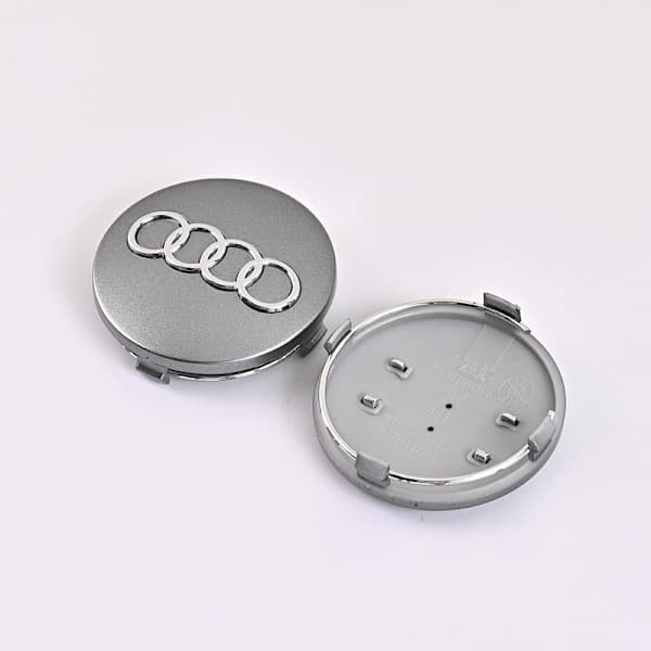 4-pack - Audi Navkapslar / Hjulnavemblem - Bil grå 60mm