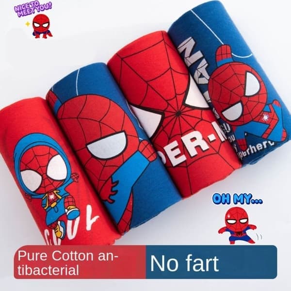 4 st Spiderman barnunderkläder Marvel bomullstrosor för pojkar M M