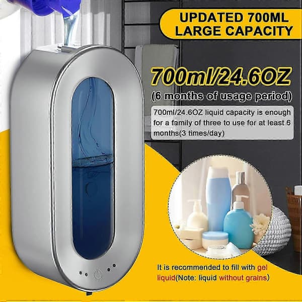 700ML Automatisk såpedispenser med sensor veggmontert kontaktløs desinfeksjonsmiddeldispenser