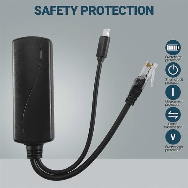 Micro-USB POE-jakaja 48V - 5V2A/3A Mini USB -virtalähde Standardi