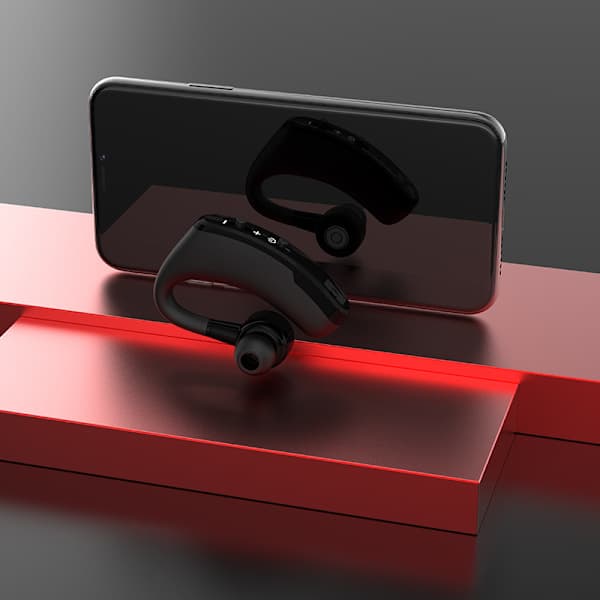 Bluetooth Mono Headset (Enkelt-sidet) - Tilsluttes din PC, Mac, tablet og/eller telefon - Støjreducerende, Sort