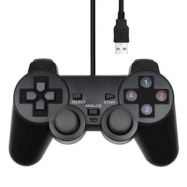 Kablet USB PC-spilcontroller til Winxp/win7/win8/win10 til PC Computer Laptop Sort Gamepad Joystick Sort