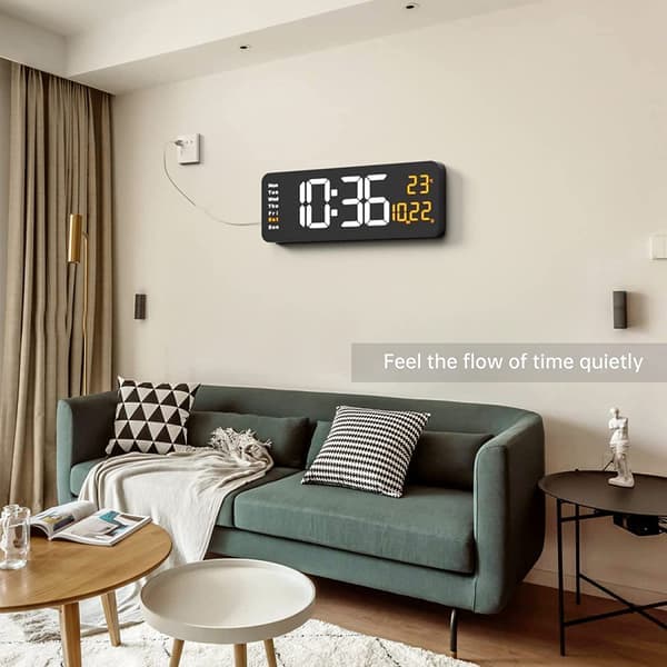 Digital väggklocka, 16\" stor digital väggklocka med LED