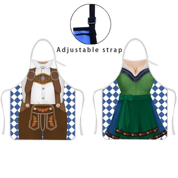 Oktoberfest Justerbart 3D-printet forkle for fest og arrangement C 60*80cm C