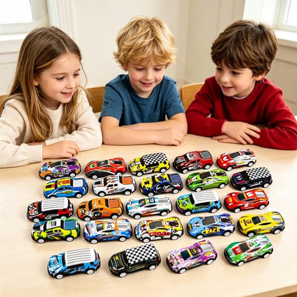 2026 Julnedräkning Adventskalender, 24-dagars Pressgjuten Pull-Back Racerbil Blind Box Presentförpackning