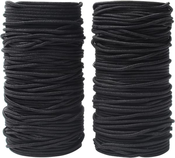 200 Stykker Hårbånd, Elastiske Hårbånd Uden Metal Bløde Elastiske Hårbånd til Kvinder Tykt og Krøllet Hår til Kvinder og Piger, Sort