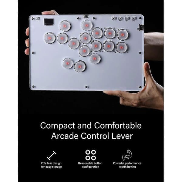 Arcade Stick 16 tangenter Joystick Hitbox Controller Street Fight för PC/Ps3/Ps4/Switch/Steam-Stöder Hot Swap SOCD Turbo RGB