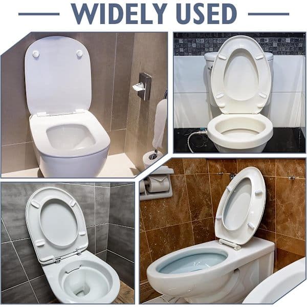 16 stykker toiletsædebuffere 8 ringbuffere og 8 lågbuffere toiletsædebuffer toiletlågbuffer anti-støj pudeovertræk til hvid grå