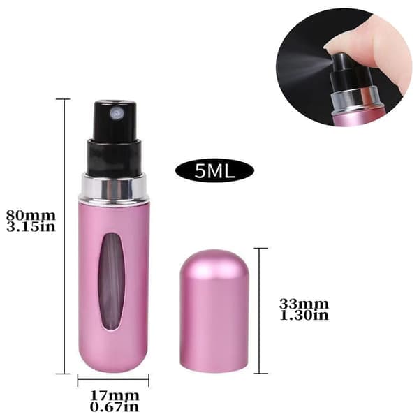 5 ml/0,2 oz påfyllningsbara kosmetiska sprayflaskor, 5 st 5 ml bärbara parfymsprayflaskor för utomhusbruk och resor 5 5