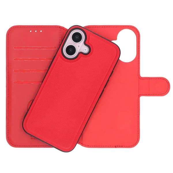 iPhone 16 Plånboksfodral Magnet Rvelon - Röd Röd