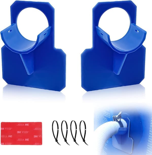 Sæt med 2 poolslangeholdere, pooladapter, blåt pooltilbehør, til poolslanger inden for 38 mm