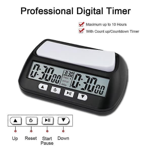 3-i-1 Multifunktionel Bærbar Professionel Skakur Digital Skak Timer Spil Timer