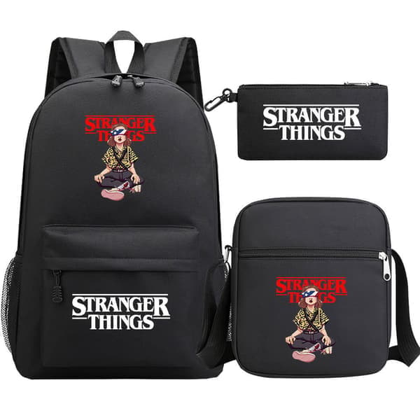 Stranger Things Ryggsäck 3-Dels Set Student Skolväska Canvasväska 33 3PCS/Set 33