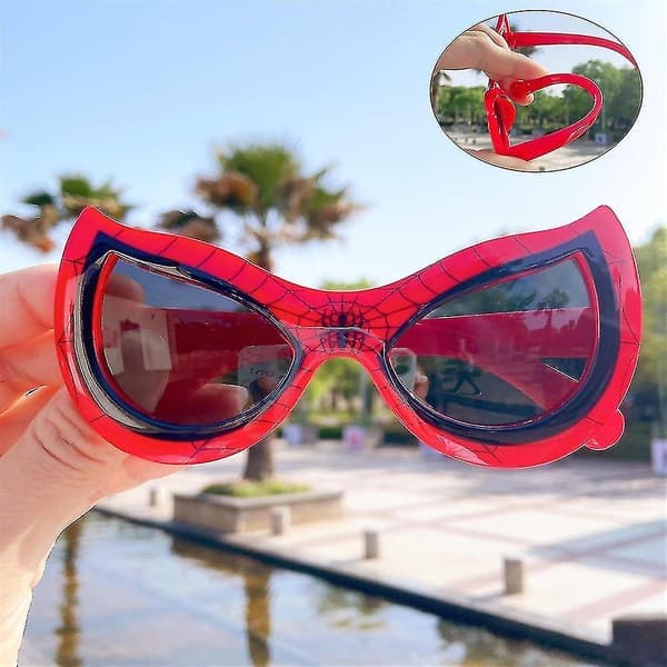 Barn Spiderman Solbriller Sol UV-beskyttelse For Ferie Marvel Spider Man Røde Grå Linser Red Grey Lenses