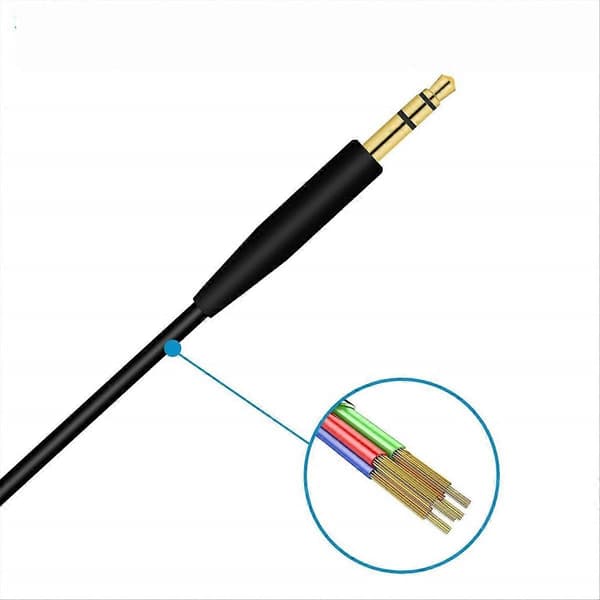 Til QC35 hovedtelefon QC25 Soundtrue lydkabel 3,5 til 2,5, sort