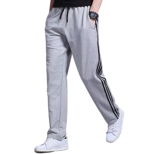 Afslappede joggingbukser til mænd, løs pasform, plus size, lige ben, mørkegrå L Deep Grey L