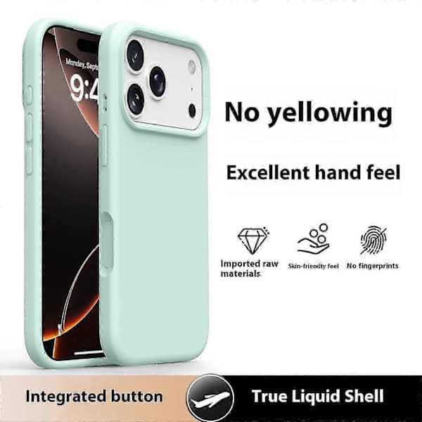 Flytande Silikonskal till iPhone 17 Pro Max, Ljusgrön Light Green