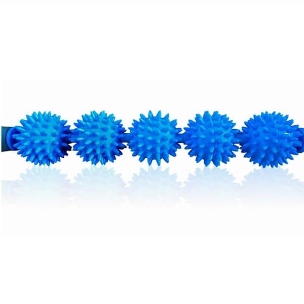 Massagerulle med 5 pigbolde Blå