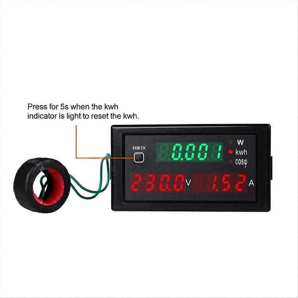 Elektrisk display Spänningsström Aktiva effektfaktorer KWH Voltmeter, A