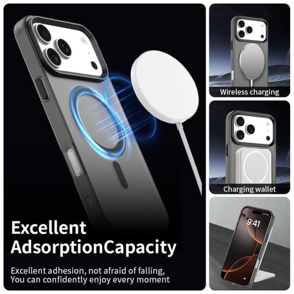iPhone 17 Pro Max Cover - Candy Magsafe PC Hybrid TPU Sort Sort Svart